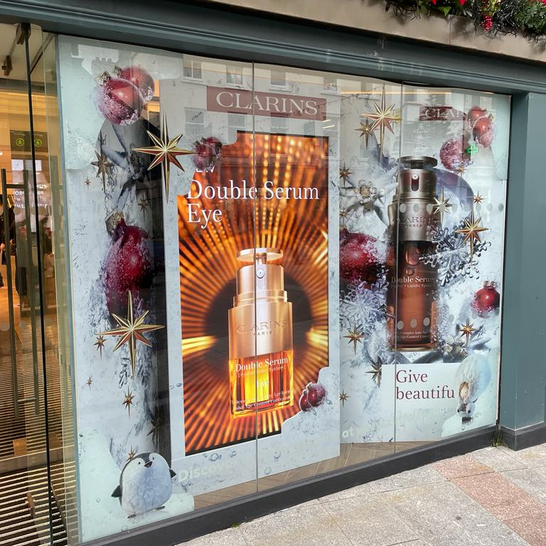 Clarins Christmas Window Display